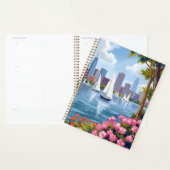 Boston Harbor Lente | Boot Baai Stadssilhouet Planner (Display)
