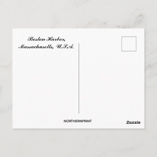 Boston Harbor Massachusetts Briefkaart (Achterkant)