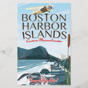 Boston Harbor Massachusetts Vluchtposter Briefpapier