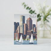 Boston Harbor Reis Briefkaart (Staand voorkant)
