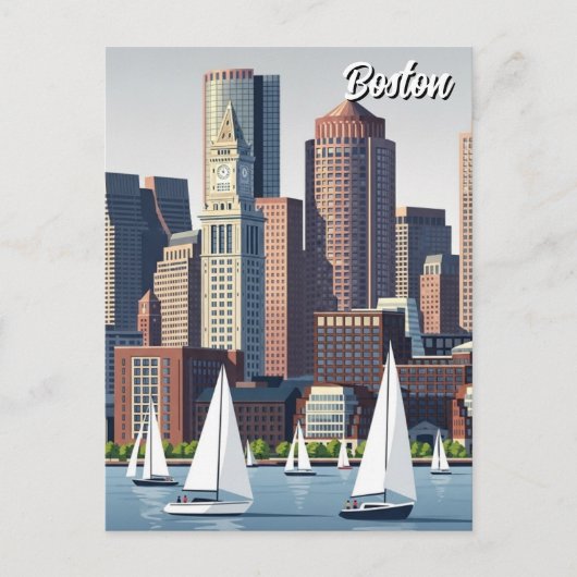 Boston Harbor Reis Briefkaart (Voorkant)