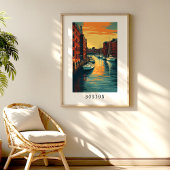 Boston Harbor Sunset Poster