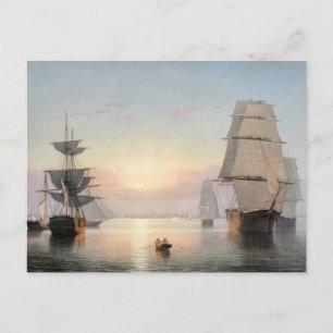 Boston Harbor, Zonsondergang door Fitz Henry Lane Briefkaart