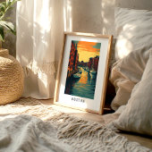 Boston Harbor Zonsondergang Poster