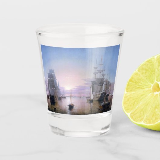 Boston Harbour 1850 Shot Glas (Voorkant)