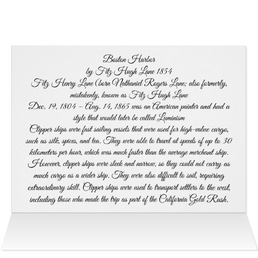 Boston Harbour 1854 (Binnen Horizontaal (Boven))