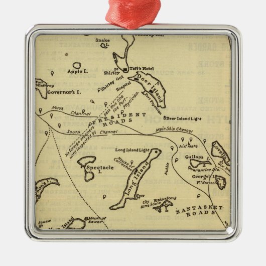 Boston Harbour 2 Metalen Ornament (Voorkant)