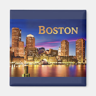 Boston Harbour at Night sms BOSTON Magneet