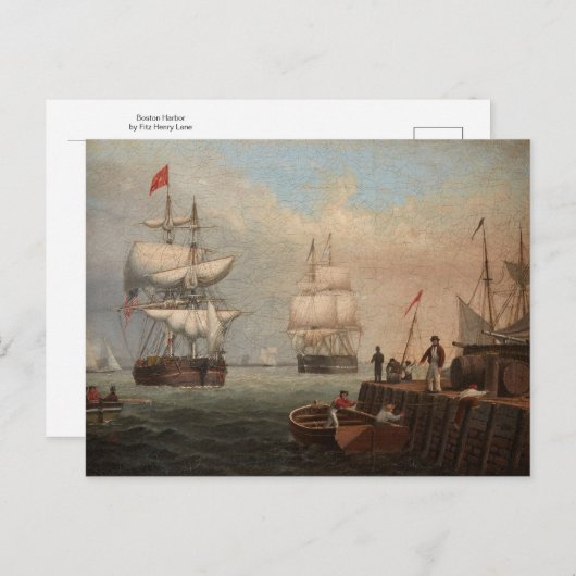 Boston Harbour beroemd gemaakt door Fitz Henry Lan Briefkaart (Voorkant / Achterkant)