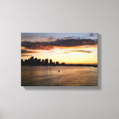 Boston Harbour bij zonsondergang Canvas Afdruk (Voorkant)