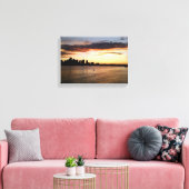 Boston Harbour bij zonsondergang Canvas Afdruk (Insitu (Woonkamer))