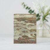 Boston Harbour Birdseye-uitzicht-kaart Briefkaart (Staand voorkant)