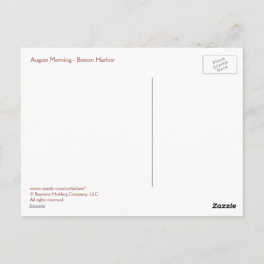 Boston Harbour Briefkaart (Achterkant)