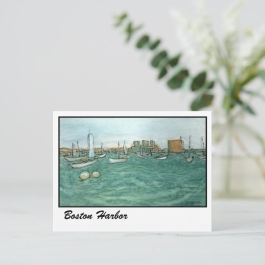 Boston Harbour Briefkaart (Staand voorkant)
