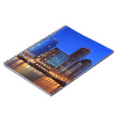 Boston Harbour en skyline. Boston is een van de 5 Notitieboek (Linkerzijde)