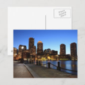 Boston Harbour en skyline. Boston is een van de 6 Briefkaart (Voorkant / Achterkant)