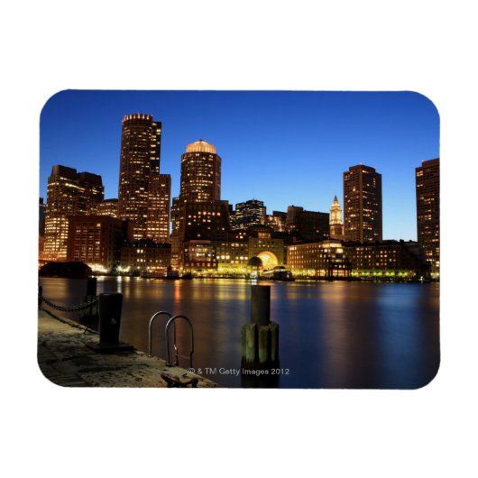 Boston Harbour en skyline. Boston is een van de 7 Magneet (Horizontaal)