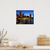 Boston Harbour en skyline. Boston is een van de 7 Poster (Keuken)