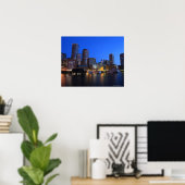 Boston Harbour en skyline. Boston is een van de 8 Poster (Thuiskantoor)