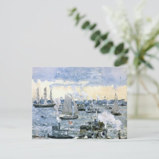 Boston Harbour, kunstschilderkunst, Briefkaart (Staand voorkant)