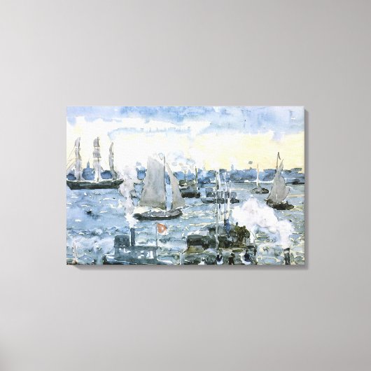 Boston Harbour, kunstschilderkunst, Canvas Afdruk (Voorkant)