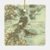 Boston Harbour Map Keramisch Ornament (Achterkant)