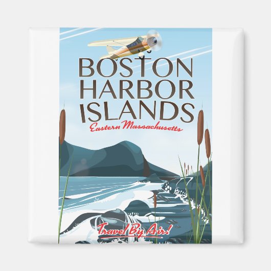 Boston Harbour Massachusetts Flight poster Magneet (Voorkant)