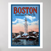  Boston Harbour Massachusetts Travel Poster (Voorkant)