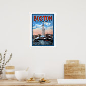 Boston Harbour Massachusetts Travel Poster (Keuken)