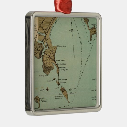 Boston Harbour Metalen Ornament (Rechts)