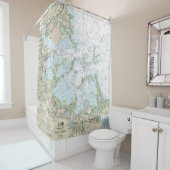 Boston Harbour Nautical Chart 13270 Douchegordijn (In situ)