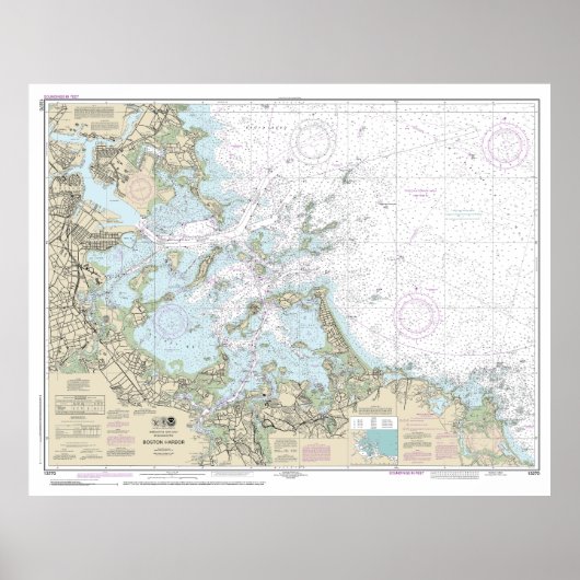 Boston Harbour Nautical Chart 13270 Poster (Voorkant)