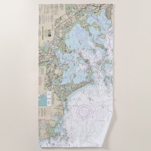 Boston Harbour Nautical Chart 13270 Strandlaken (Voorkant)
