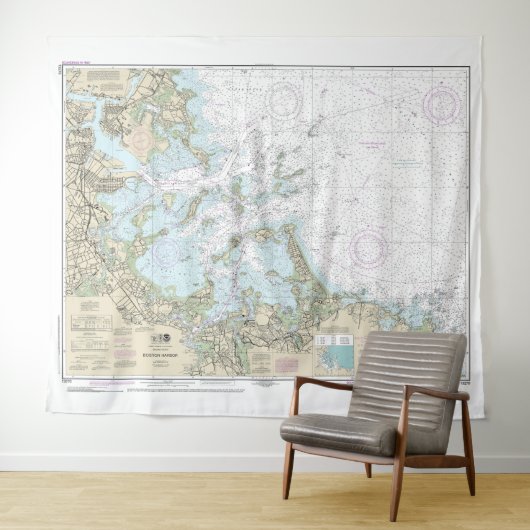 Boston Harbour Nautical Chart 13270 Wandkleed (In Situ (horizontaal))
