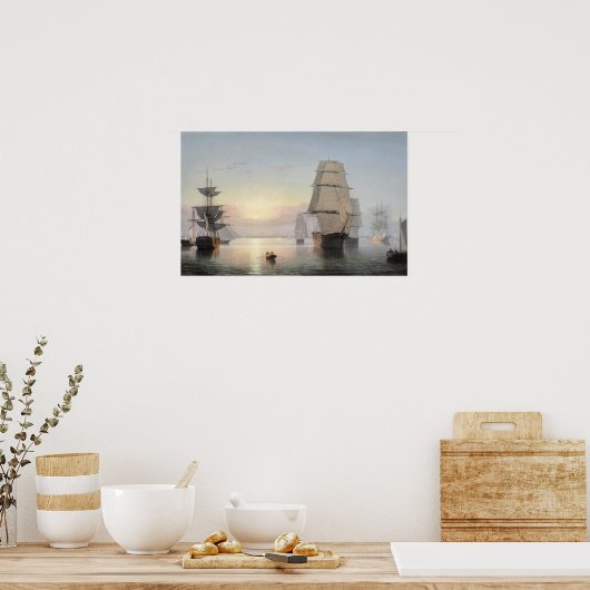 Boston Harbour, Sunset Poster (Keuken)