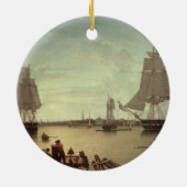 Boston Harbour uit Constitutionele Wharf Keramisch Ornament (Achterkant)