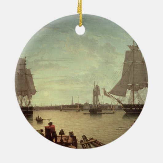 Boston Harbour uit Constitutionele Wharf Keramisch Ornament (Achterkant)