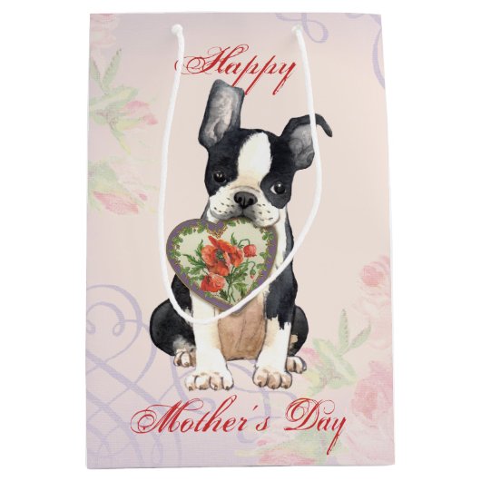 Boston Heart mama Medium Cadeauzakje (Voorkant)