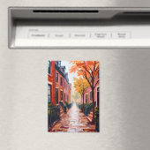 Boston Herfst Aquarel Beacon Hill Magneet (Insitu (Vaatwasser))