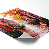 Boston Herfst Aquarel Beacon Hill Massachusetts Poster (Hoek)