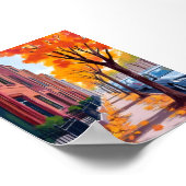 Boston Herfst Bladerval Watercolor Poster (Hoek)