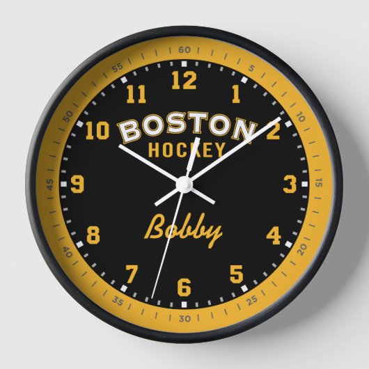 Boston Hockey 12 uur wandklok (Voorkant)