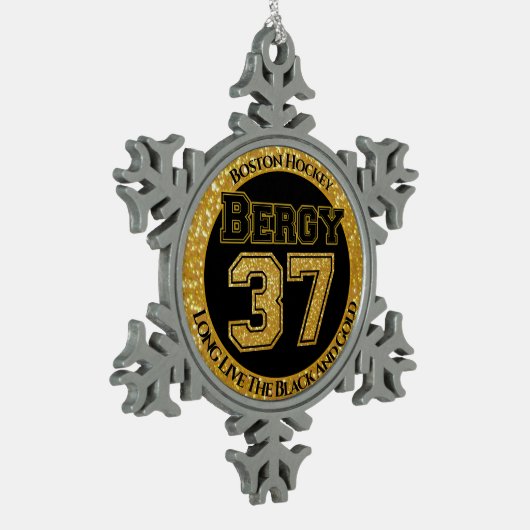 Boston Hockey Bergy 37 Tin Sneeuwvlok Ornament (Links)