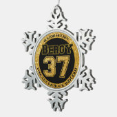 Boston Hockey Bergy 37 Tin Sneeuwvlok Ornament (Rechts)
