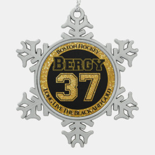 Boston Hockey Bergy 37 Tin Sneeuwvlok Ornament