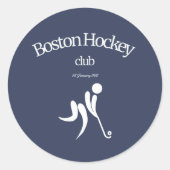 Boston Hockey Club T-shirt Ronde Sticker (Voorkant)