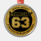 Boston Hockey Marchy 63 Metalen Ornament (Voorkant)