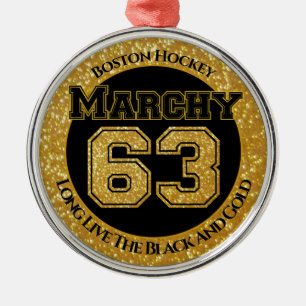 Boston Hockey Marchy 63 Metalen Ornament