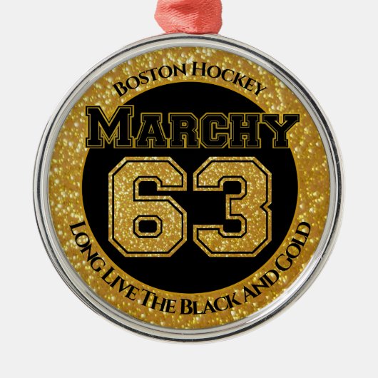 Boston Hockey Marchy 63 Metalen Ornament (Voorkant)