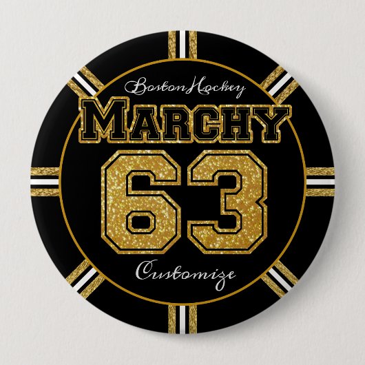 Boston Hockey Marchy 63 Ronde Button 4,0 Cm (Voorkant)